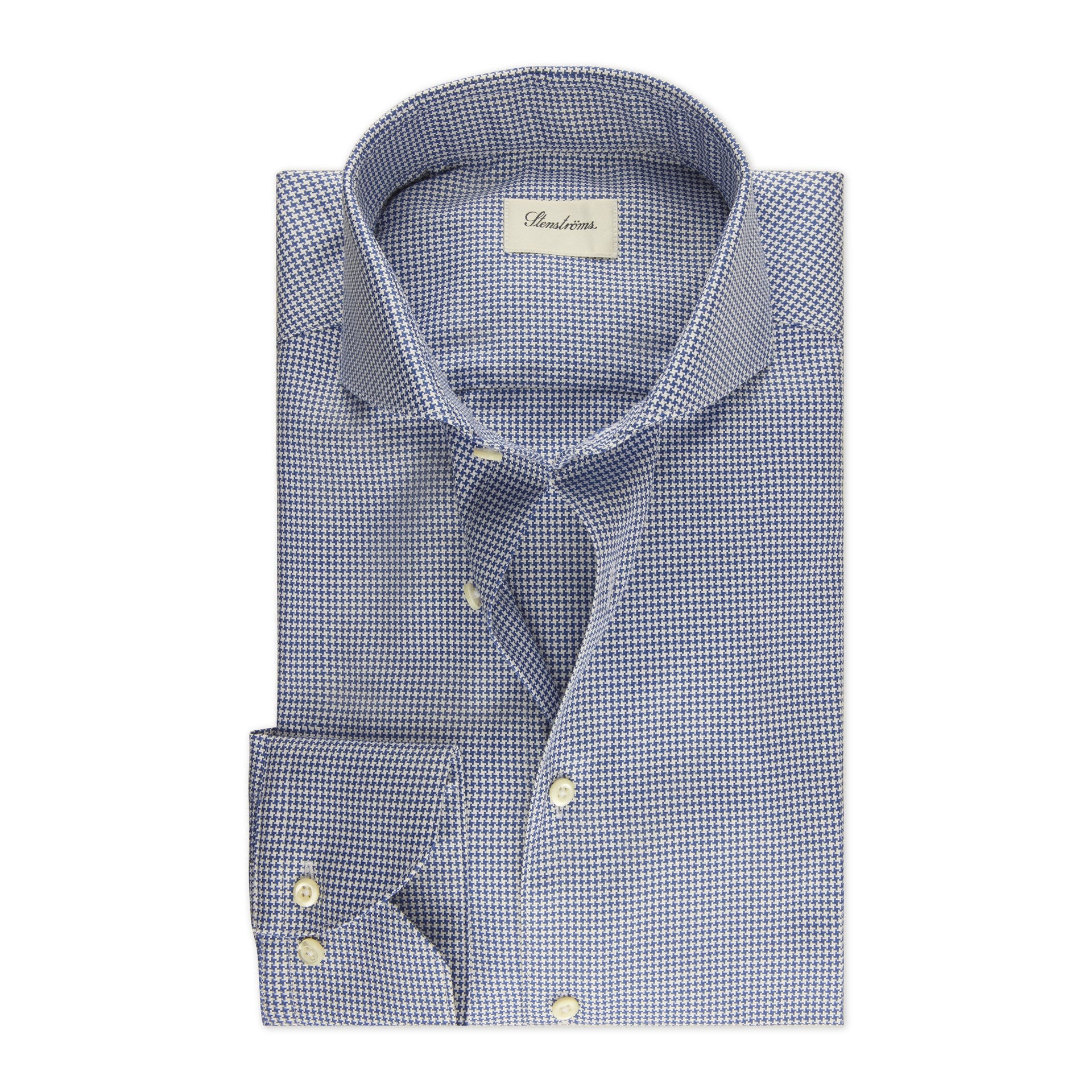 Navy Houndstooth Twill Shirt